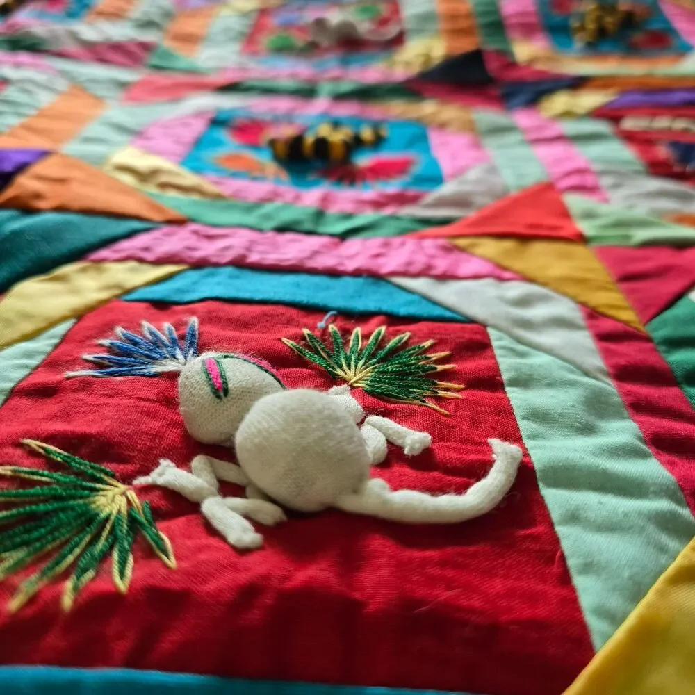 Vintage bai jia bei – a “one hundred families quilt” from Northern China.